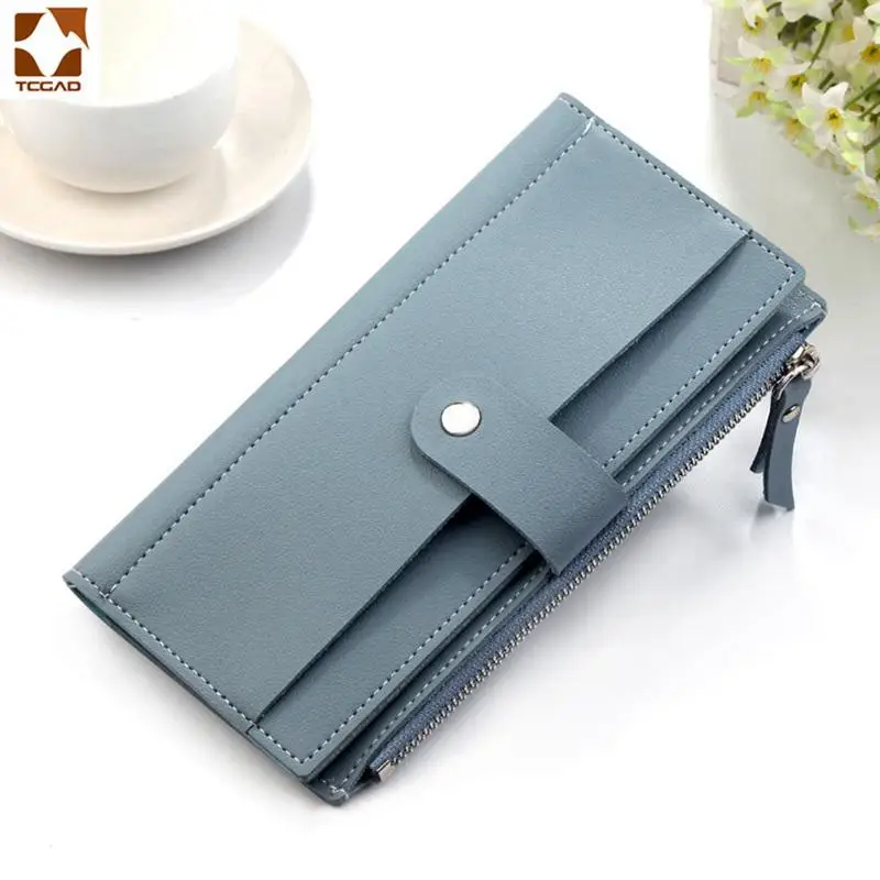 Blue Женский длинный кошелек из искусственной кожи, красный кошелек porte feuille femme, Женский кошелек, клатч для денег, Женский кошелек billetera mujer carteras - Цвет: Blue