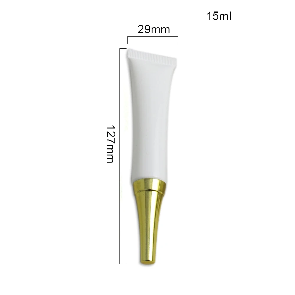 15g Gold Cap 1 шт. х косметический Мягкий Тюбик пластиковый лосьон Пустые контейнеры для макияжа сжимаемая трубка Refilable эмульсия в бутылках крем упаковка - Цвет: 15g Gold Cap