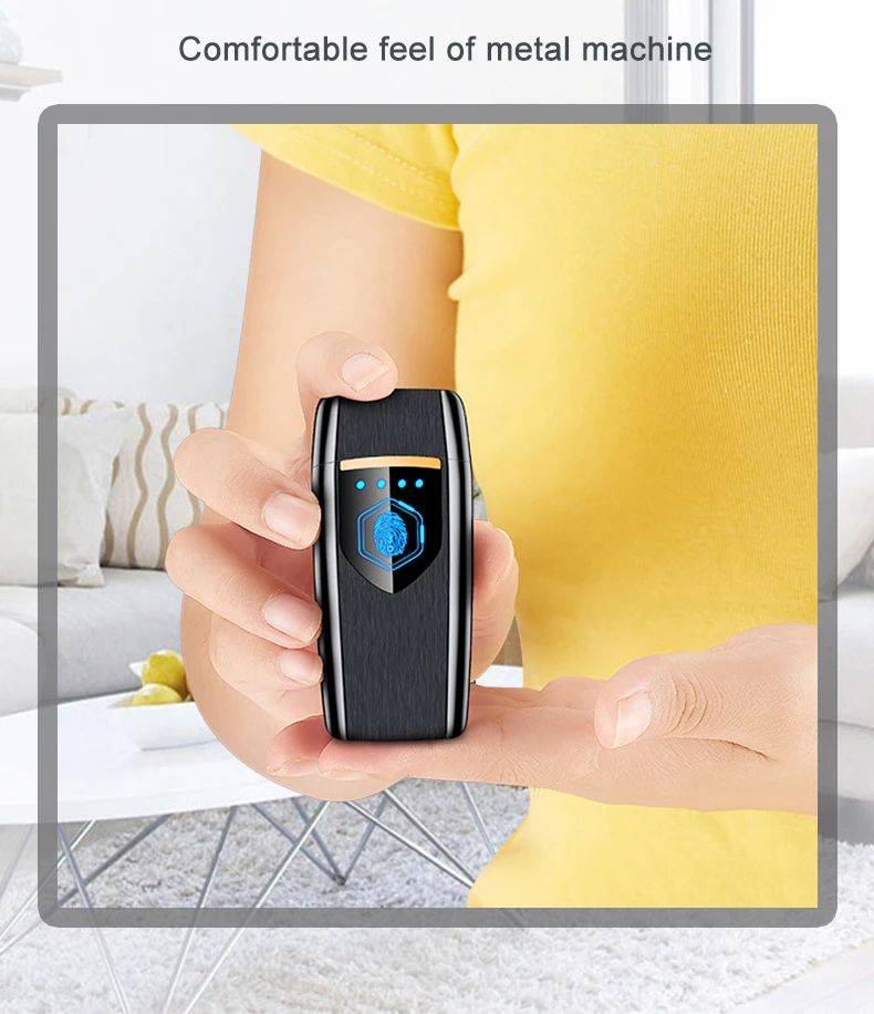 Ультратонкая перезаряжаемая usb-зажигалка, светодиодный сенсорный экран, электрическая зажигалка для сигарет, электронные аксессуары для курения, гаджеты для мужчин