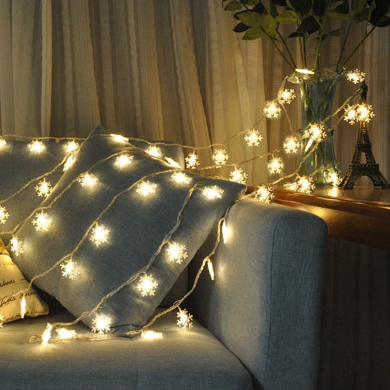 Гирлянда в виде снежинок 220 В 5 м 28 светодиодов|fairy lights|string fairy lightsluci natale |