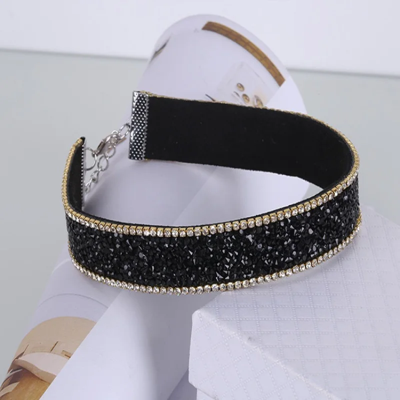 2017 черный кристалл роскошный воротник чокер ожерелье этническое винтажное