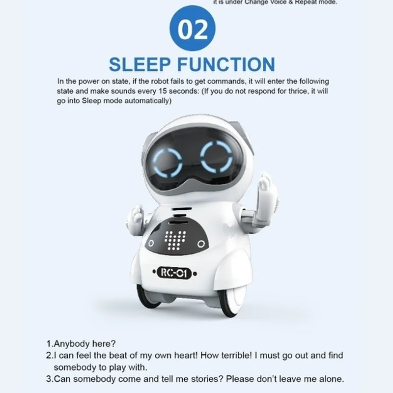 Mini Pocket Robot Multi-Functional Voice Dialogue Light Chat Record Singing Dance Toy Kids Christmas Gift |