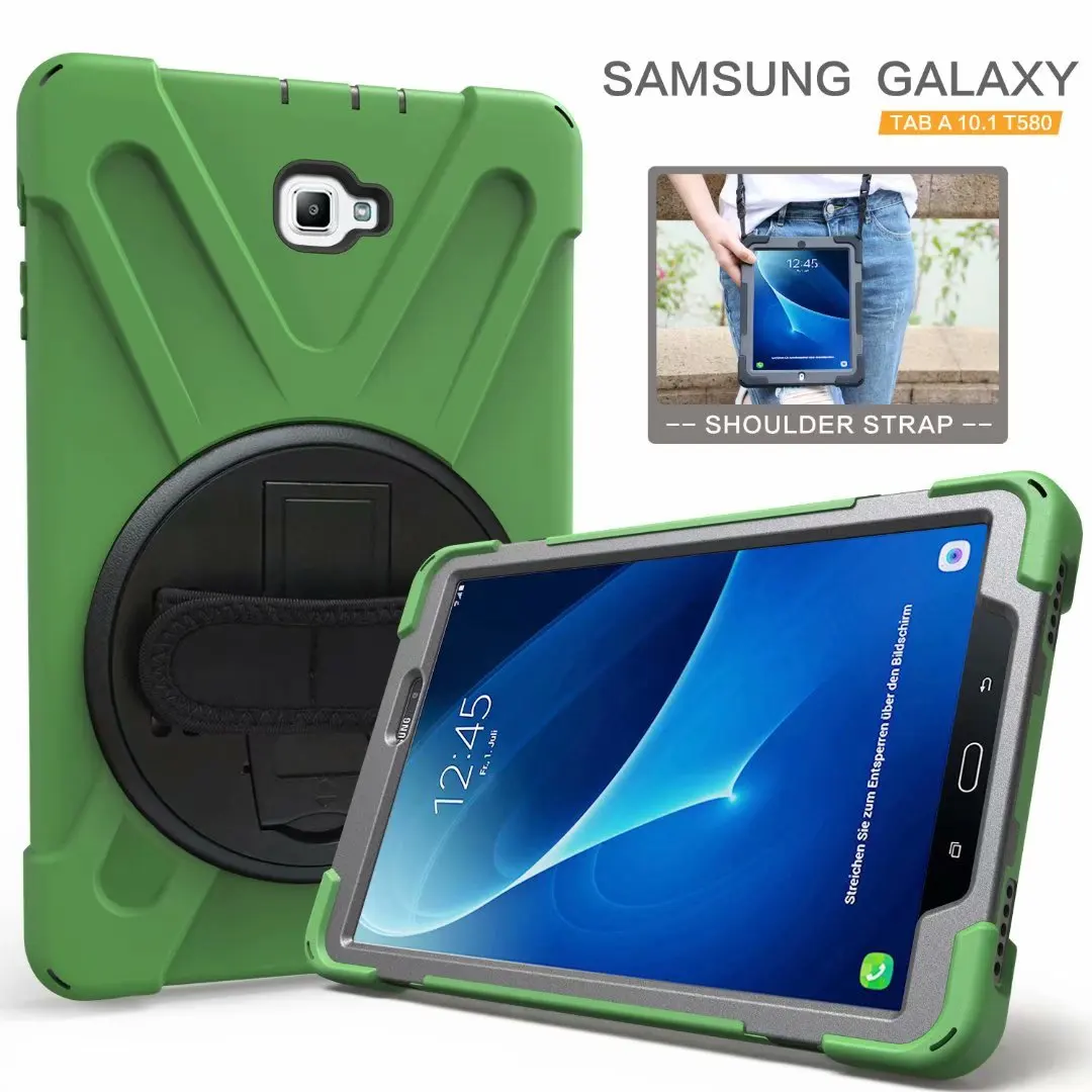 Для samsung Galaxy Tab A 10,1 T580 T585 SM-T580 SM-T585 безопасный противоударный сверхпрочный силиконовый+ PC чехол-подставка