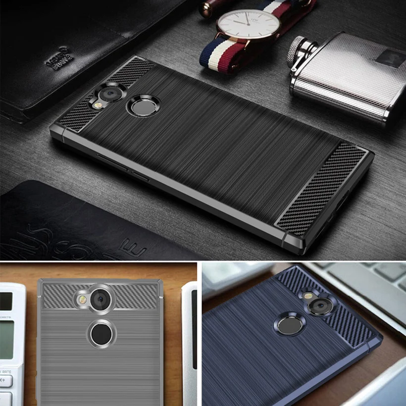 Чехол из углеродного волокна для sony Xperia L2 чехол для sony L2 20 10 Plus XZ4 XZ3 XZ2 XZ1 Compact Mini XZ XA3 XA2 XA1 Ultra Plus чехол