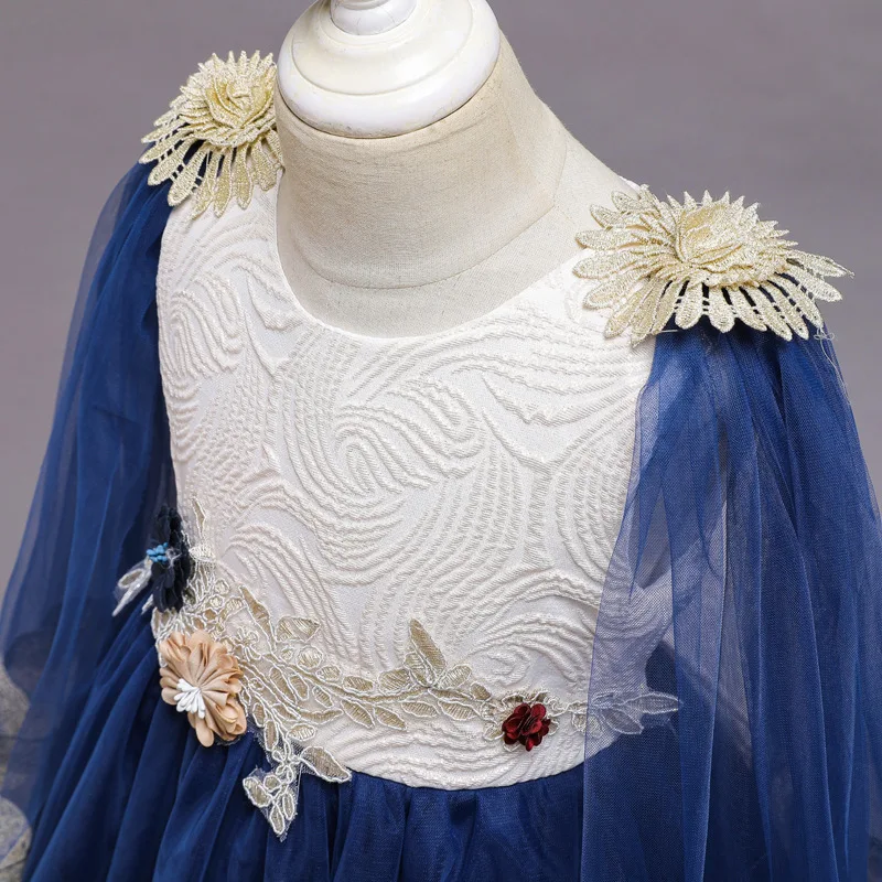 Британская принцесса праздничная одежда сетчатая шаль для девочек кружевное