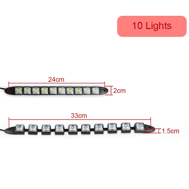 10LEDs LENTAI 1 комплект Авто дневные ходовые огни, Противотуманные фары лампы автомобилей светодиодный фары 12V для Citroen C4 C5 Ford kuga Audi A4 B6 B7 B8 A3 A6 C6 Q5 peugeot 207 307 - Испускаемый цвет: 10LEDs