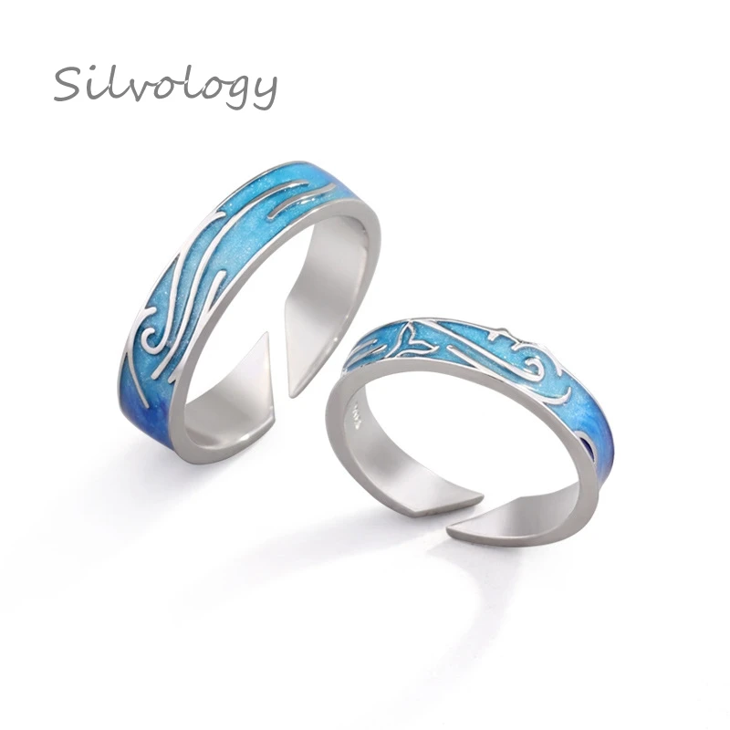 Серебряные Оригинальные Открытые Кольца Silvology 925 пробы в глубоком море
