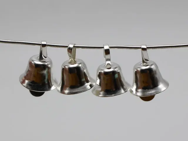100 серебряные Рождество Jingle Bells Талисманы Подвески 11 мм для Craft DIY