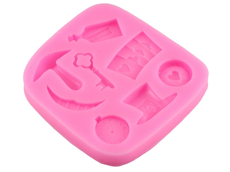 Alice Wonderland 3D Poker Fondant Cake Decorating Tools Cake Border Silicone Molds Cupcake Chocolate Gumpaste Candy Clay Moulds