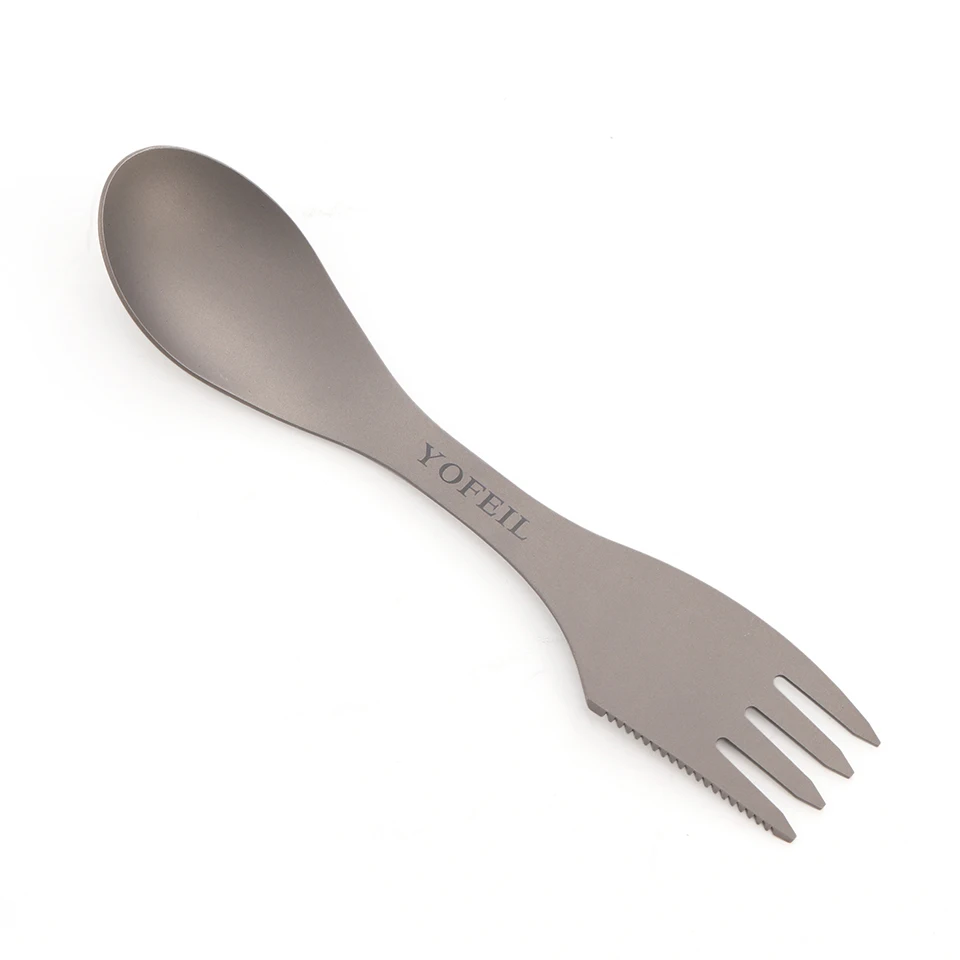 Кемпинг Titanium Ложка Вилка Три в одном Сверхлегкий Посуда Открытый Spork Туризм