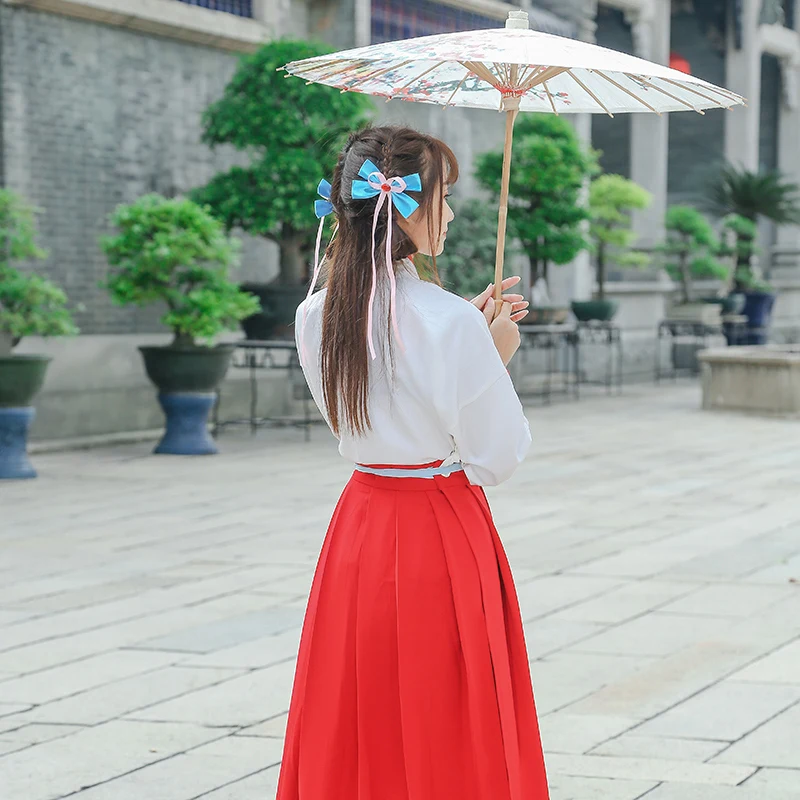 Hanfu Женский китайский стиль студенческий костюм династии Хань женский народный
