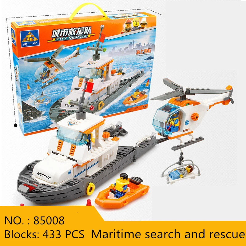 Police Series Building Blocks No.85008 Maritime Search And Rescue Model Bricks Education Toy Gift For Children Compatible Legoed | Игрушки и