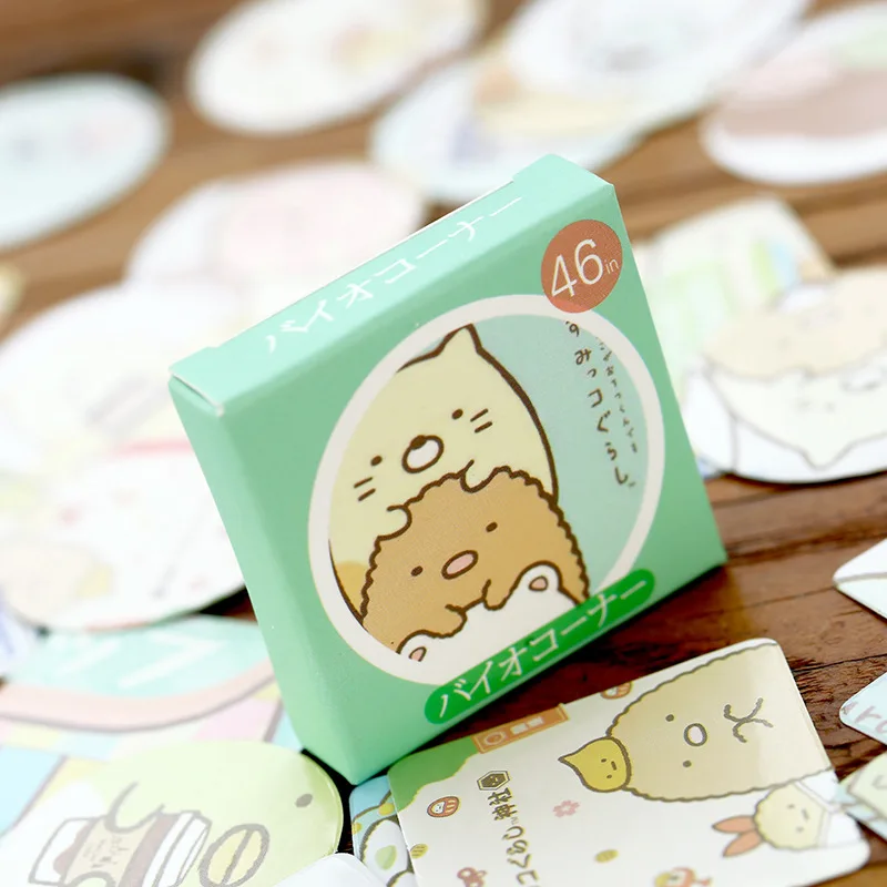 46 шт./упак. новые милые Мультяшные наклейки Sumikko Gurashi клейкие DIY декоративные