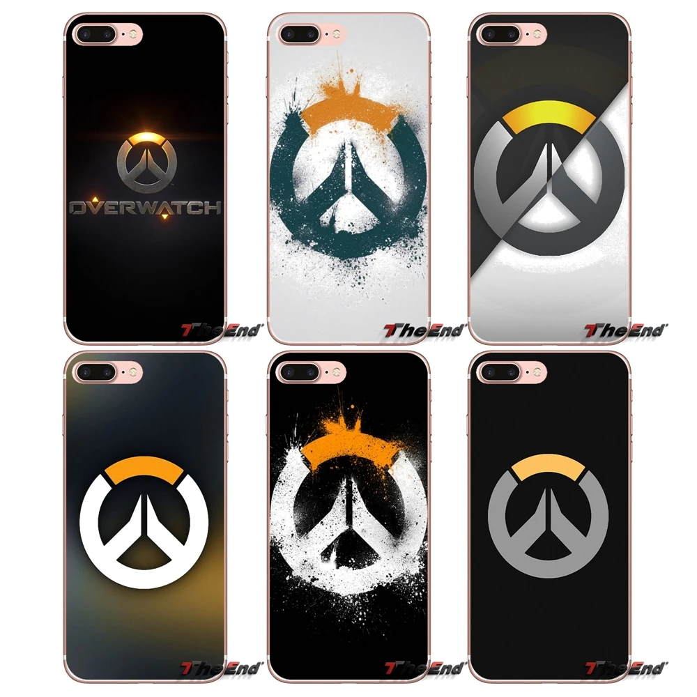 OW логотип Overwatch игра для iPhone X 4 4S 5 5S 5C SE 6 6S 7 8 Plus Samsung Galaxy J1 J3 J5 J7 A3 A5 2016 2017 силиконовый