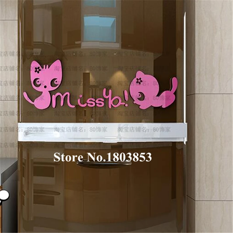 Ручная работа сделай сам стерео кошка Miss cat акриловые кристаллы 3d наклейки на