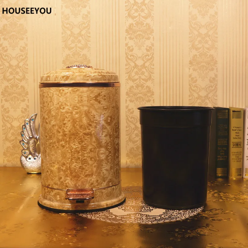 Креативный мраморный цветочный мусорный бак из нержавеющей стали без Touchless