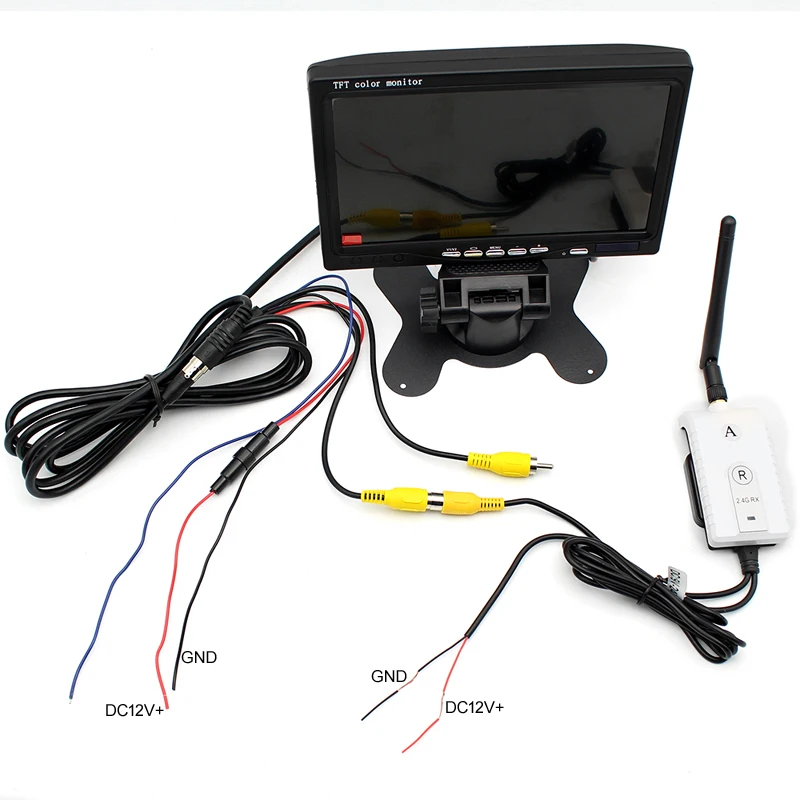 GreenYi Car Wireless IR Backup Rear View Camera Kit + 7&quot TFT LCD Monitor Parking Assistance System for Truck Van Caravan Trailer |