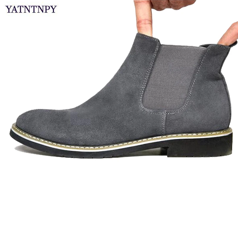 YATNTNPY/обувь из натуральной замши мужские короткие ботинки для мужчин слипоны