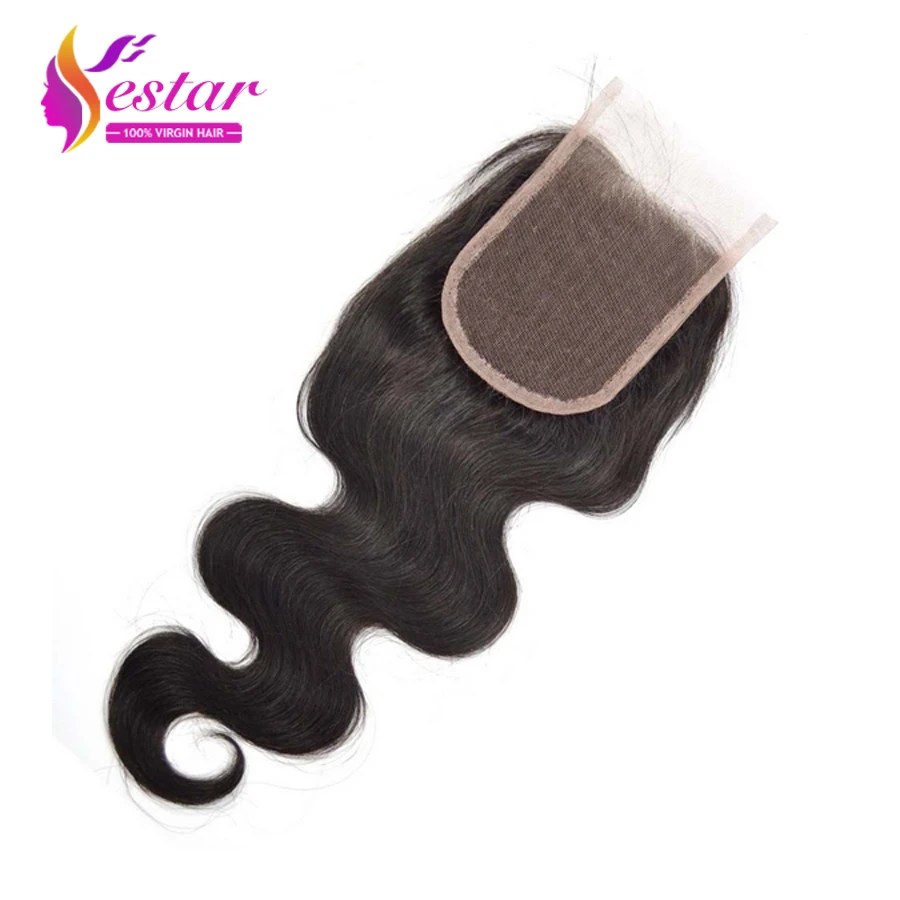 7А Малайзии Кружева Закрытие Отбеленные Узлы Объемная Волна Free/Средний/3 Часть