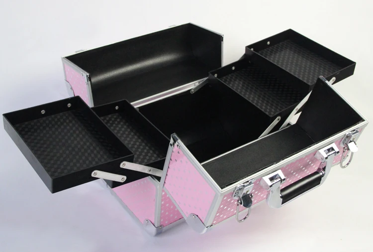 Коробка для хранения большой емкости многоцветный органайзер макияжа розовая