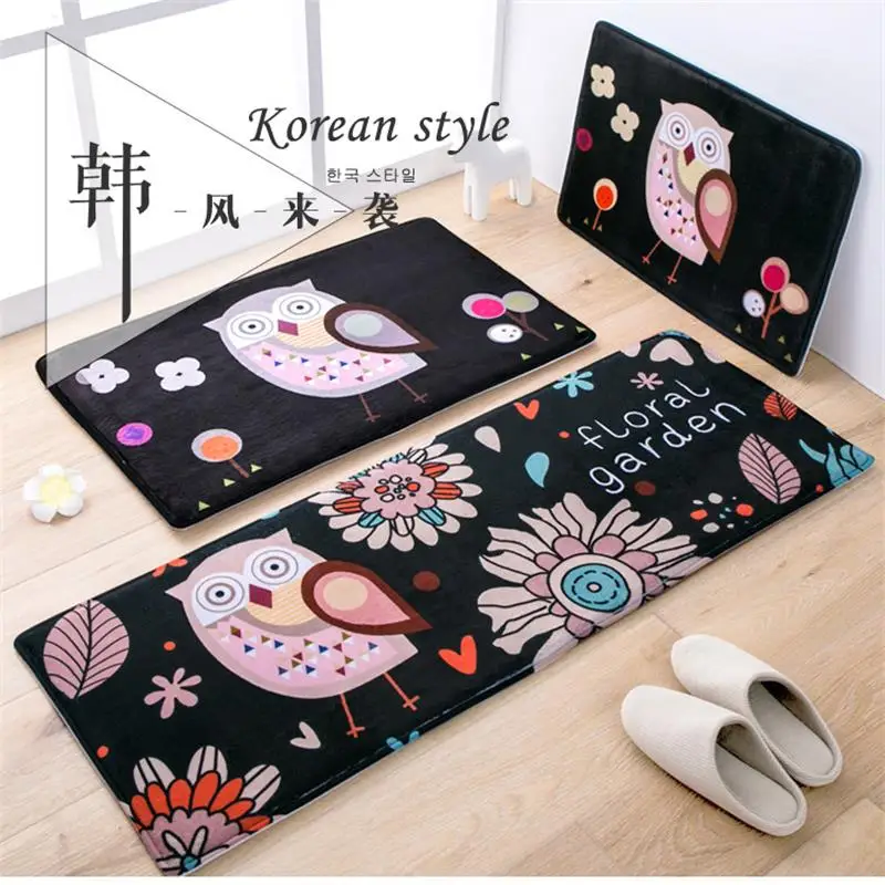 

40X60+45X120cm/Set Kitchen Mat Cartoon Bird Doormat Anti-Slip Bathroom Carpet Children Bedroom Rugs And Carpets Bathroom Carpet