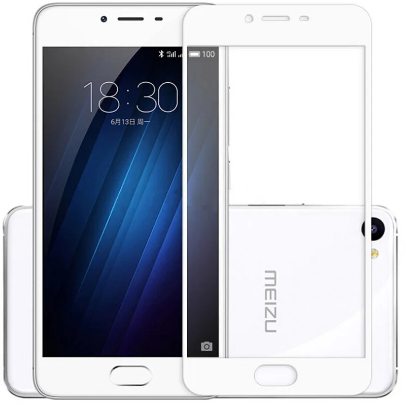 Полноэкранное цветное черно белое закаленное стекло для Meizu Meilan U10 U20 защитная