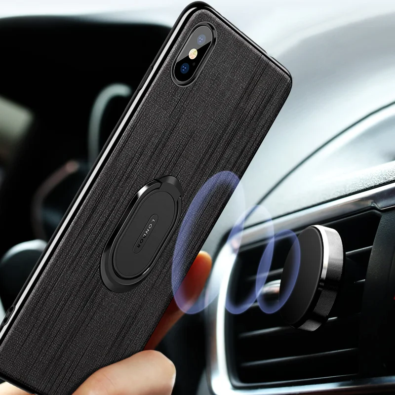 Shockproof Phone Case For iPhone 6 6S 7 8 Plus XS X Xs Max XR Magnetic Ring Stand Holder Cover Coque |