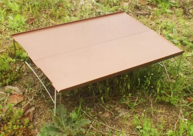 Brown Mini Table VILEAD портативный мини складной стол для кемпинга, пляжный туризм, для пикника, путешествия, 7075 алюминий, Сверхлегкий, водонепроницаемый, складной, 35*25*10 см - Цвет: Brown Mini Table