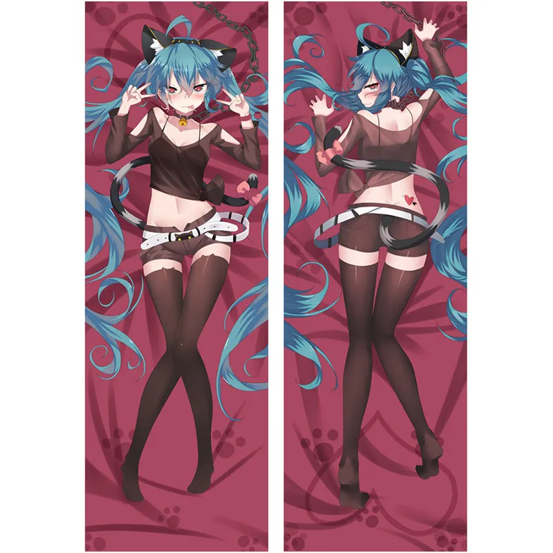 Polyester Аниме Hatsune Подушка «Мику Хацунэ» чехлы с названием песни «Hatsune Подушка «Мику Хацунэ» чехол пикантные 3D двухсторонняя постельные принадлежности обниматься тела Чехол настроить HK07A - Цвет: Polyester