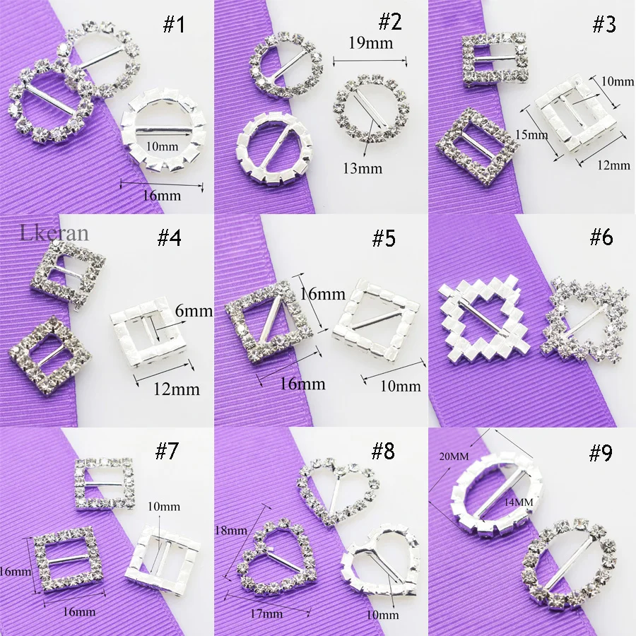 

High quality! 10pcs/Set Variety Rhinestone Buckles Wedding Invitation card Decoration DIY Hair Accessories Free Shipping