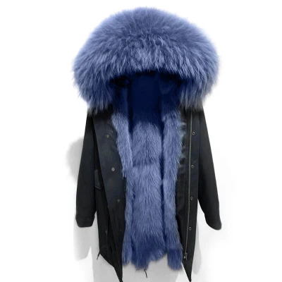 8 OFTBUY, водонепроницаемая длинная парка, зимняя куртка для женщин, пальто из натурального меха енота, воротник из лисьего меха, верхняя одежда, Корейская Новинка - Цвет: 8