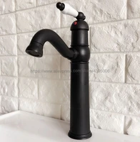 oil rubbed bronze swivel spout bathroom kitchen basin sink faucet mixer tap single handle single hole deck mounted bnf369