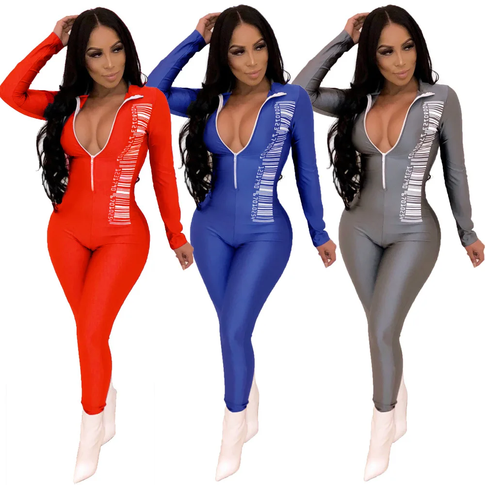 2019 Популярные весенние сексуальные комбинезоны женские с длинным рукавом