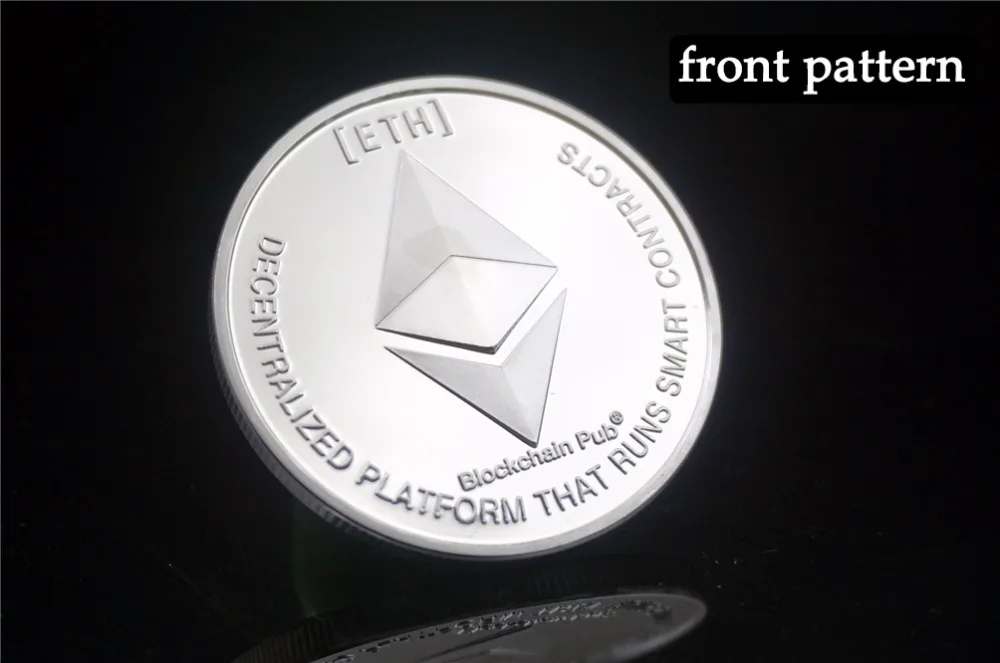 1 шт стальной сердечник с посеребренным эфириум Биткоин американская