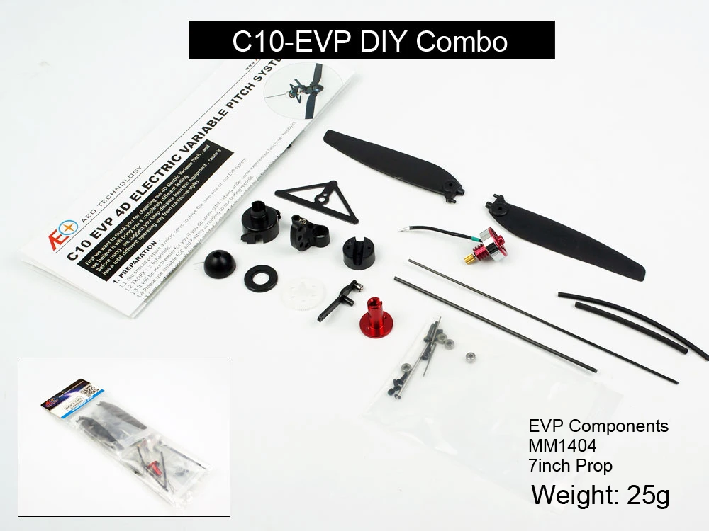 AEORC пластик C10(1404 7800KV) C20(1908 2050KV) EVP 4D электрическая переменная Pitch система для внутреннего мощного самолета