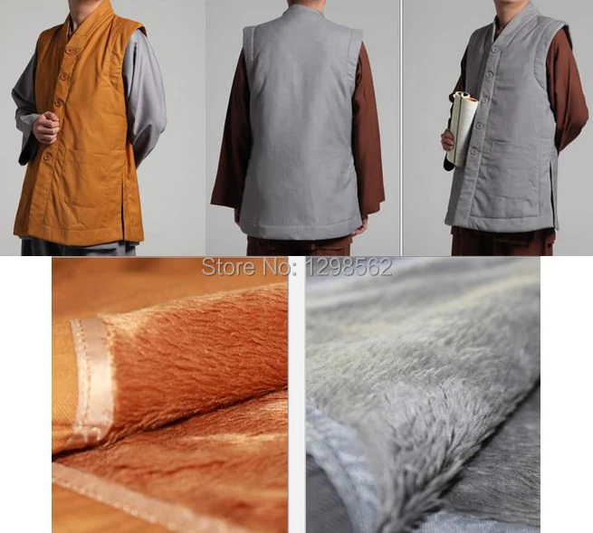 Зимняя тёплая хлопковая буддистская ретро одежда для кунг фу цвет
