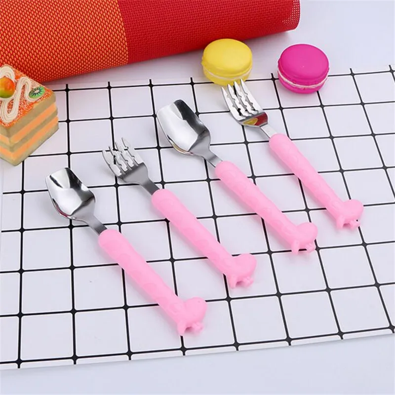 Столовая посуда из нержавеющей стали в виде жирафа вилка и ложка|gifts for children|gift