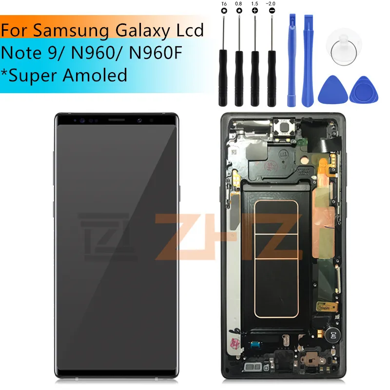 Для samsung Galaxy Note 9 ЖК-дисплей кодирующий преобразователь сенсорного экрана в сборе n960 N960F N960D N960DS note 9 дисплей+ рамка запасные части