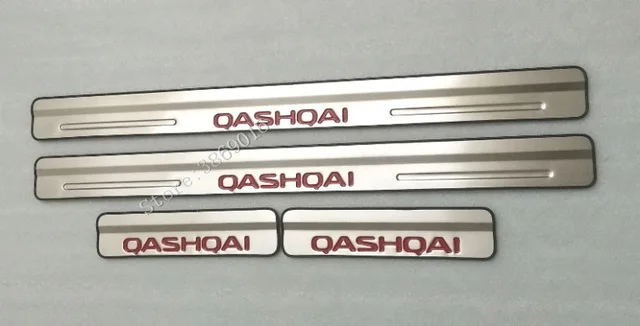 Для Nissan Qashqai J10 2007 2008 2009 2010 2011 2012 2013 внешний Нержавеющая сталь Накладка порога автомобильные аксессуары - Цвет: Красный