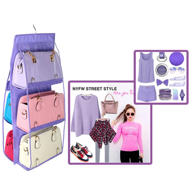 6 карман висит сумка Организатор для шкаф прозрачная хранения двери стены ясно