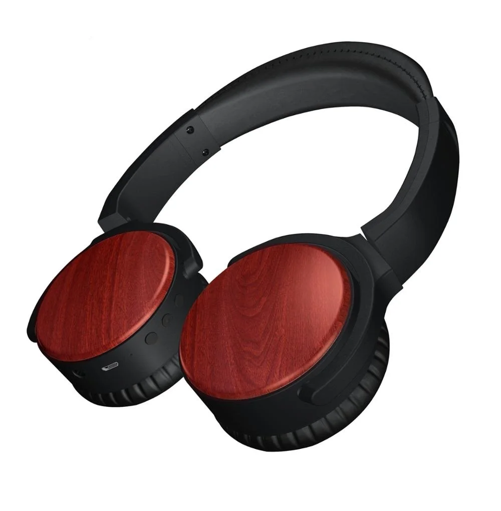 Деревянные активные наушники с шумоподавлением, Bluetooth, ANC, беспроводные наушники, Hi-Fi, музыка, стерео, бас, над ухом, гарнитура для телефона