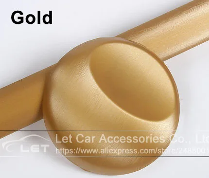 Gold Автомобильный Стайлинг Черный Темно-серый серебристый металлик матовая алюминиевая Виниловая пленка для отделки автомобиля с пузырьками воздуха выпуска автомобиля наклейки Наклейка - Название цвета: Gold