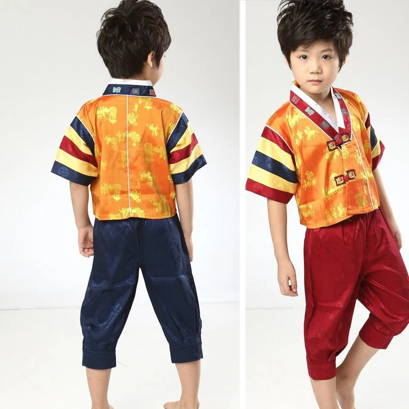 Дети Вышивка корейский традиционные наряды Обувь для мальчиков Национальный