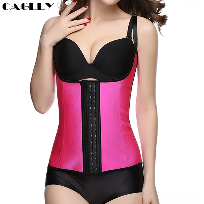 Латексный корсет с тонкими лямками тренировочный боди шейпер крючком и глазами