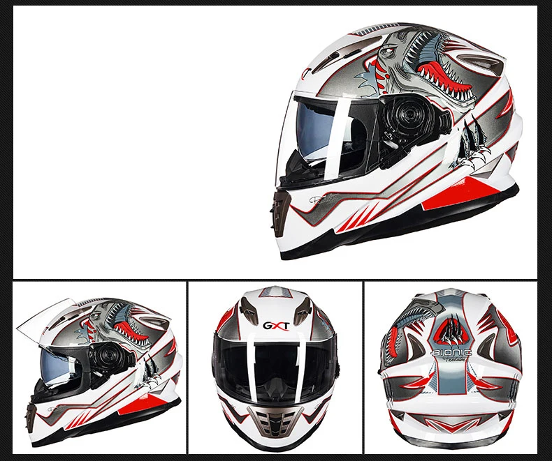 Шлем с двойными линзами для мотоциклистов с системой блокировки Sheld GXT 999 moto rbike шлем moto casco