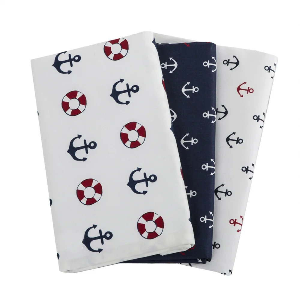 7 шт. в полоску морском стиле 100% хлопок ткань для шитья лоскутное стеганое