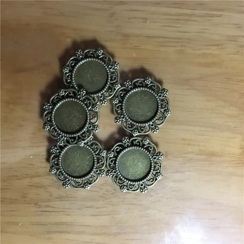 

Bronze Tone Round Cameo Frame Settings,Embellisments Cabochon Base Setting DIY Vintage Jewelry Findings, 27x27mm,20Pcs