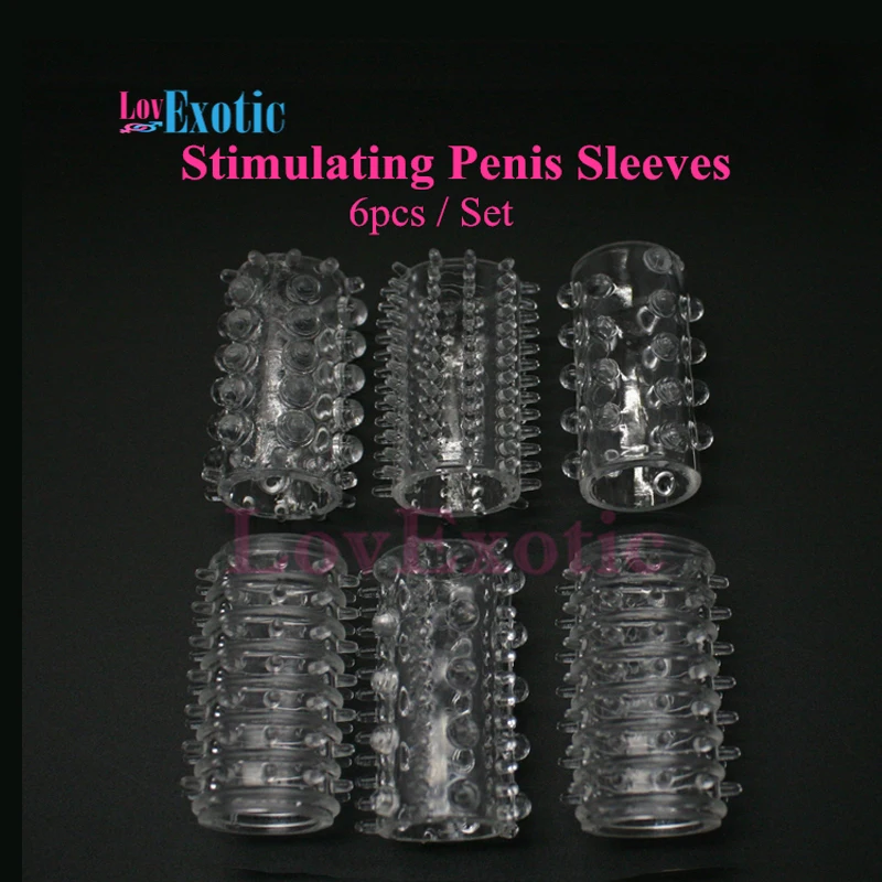 Наконечник для пениса Кристальный силиконовый наконечник стимулирующий набор (6