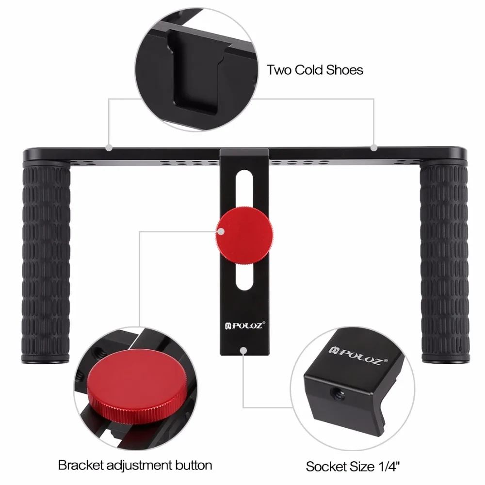 PULUZ 4 in 1 Live Broadcast LED Selfie Light Smartphone Video Rig Handle Stabilizer Aluminum Bracket Kits | Электроника