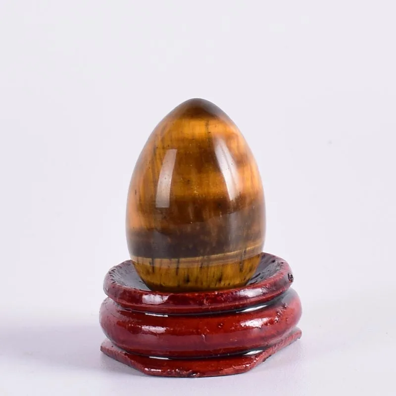 30x20mm Yoni яйцо натуральный тигровый глаз массажный набор яиц для массажа разсверливание и деревянная основа Кристалл минеральный шар Кегеля Упражнение тазового пола мышцы вагинальные - Цвет: 30x20mm